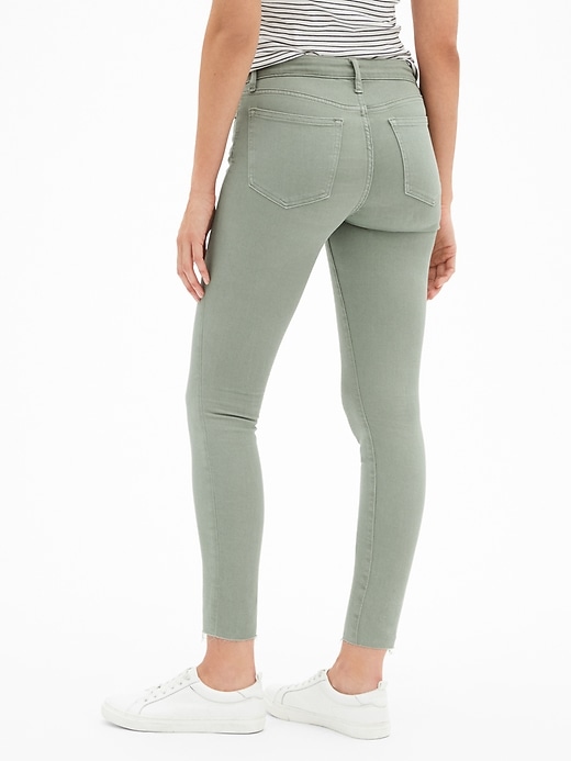 Image number 2 showing, Mid Rise Curvy Legging Skimmer Jeans with Raw Hem