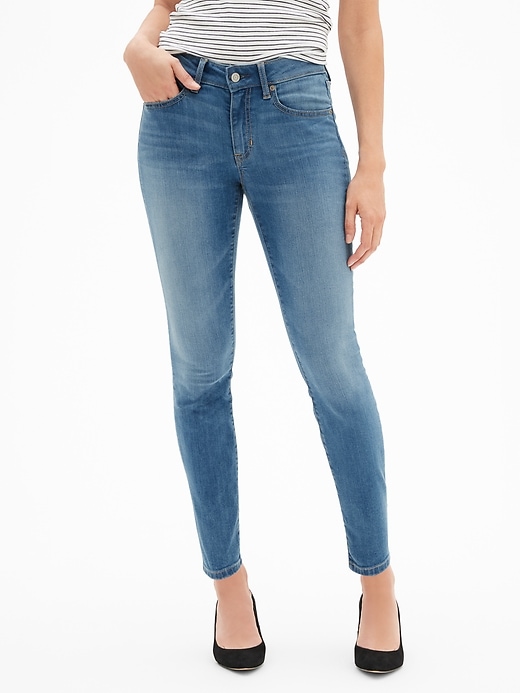 Image number 1 showing, Mid Rise Curvy Legging Skimmer Jeans