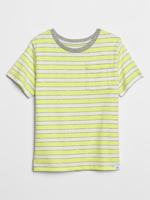 View large product image 1 of 1. Toddler Stripe Pocket Short Sleeve T-Shirt
