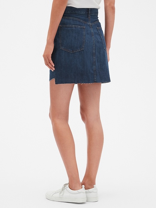 Image number 2 showing, Denim Mini Skirt with Button-Fly