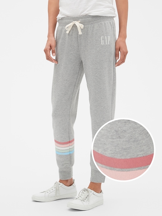 View large product image 1 of 1. Contrast-Stripe Gap Logo Joggers In French Terry