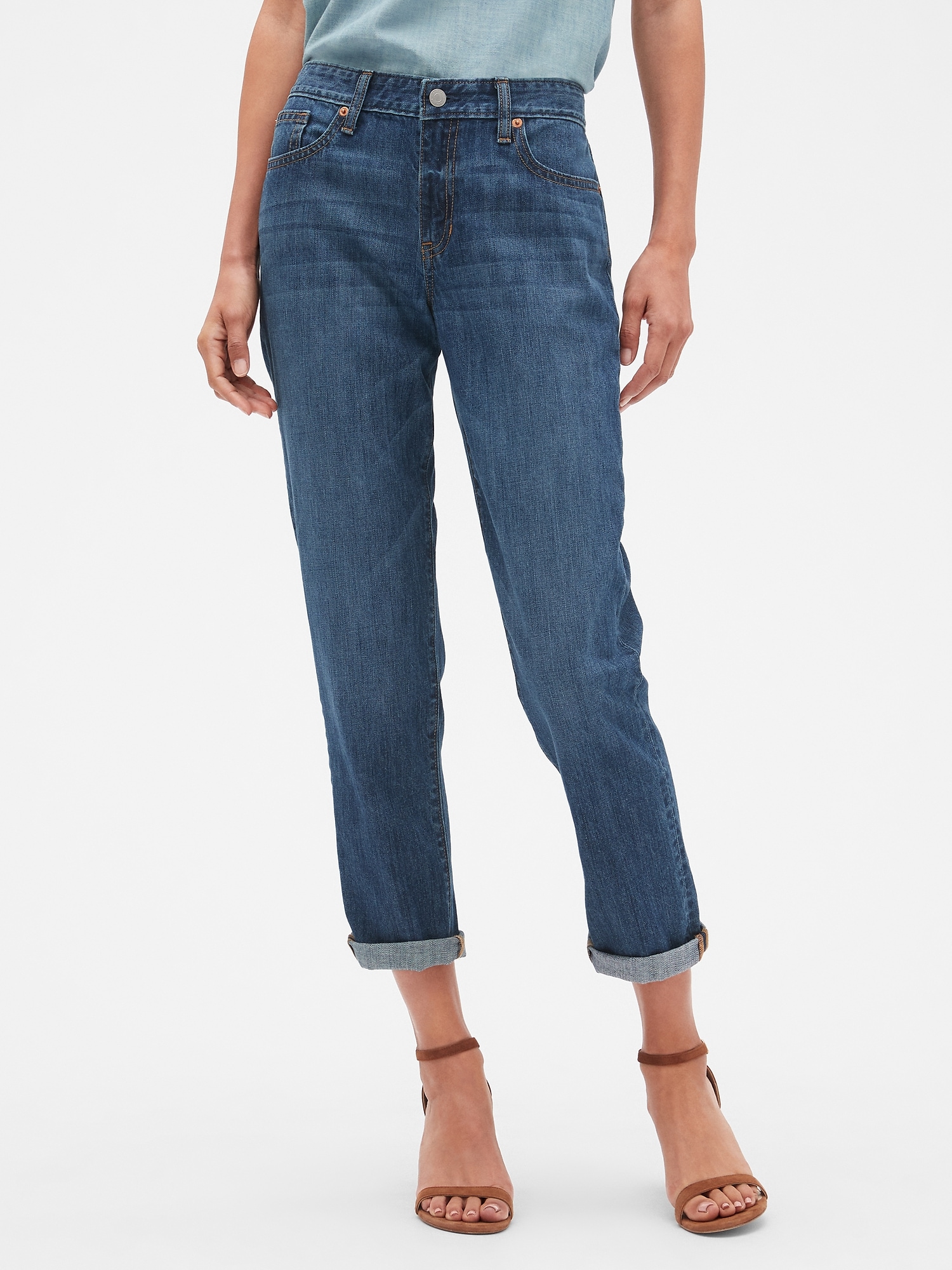 Mid Rise Boyfriend Jeans | Gap Factory