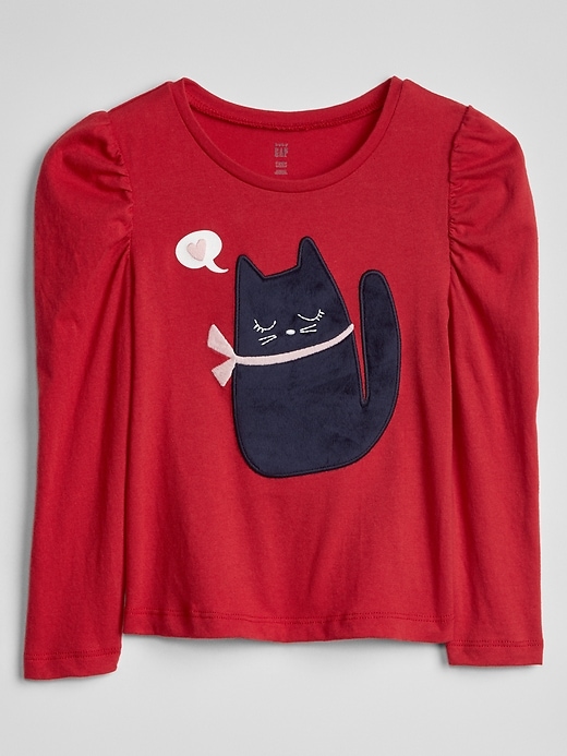View large product image 1 of 1. Toddler Embellished Graphic Long Sleeve T-Shirt