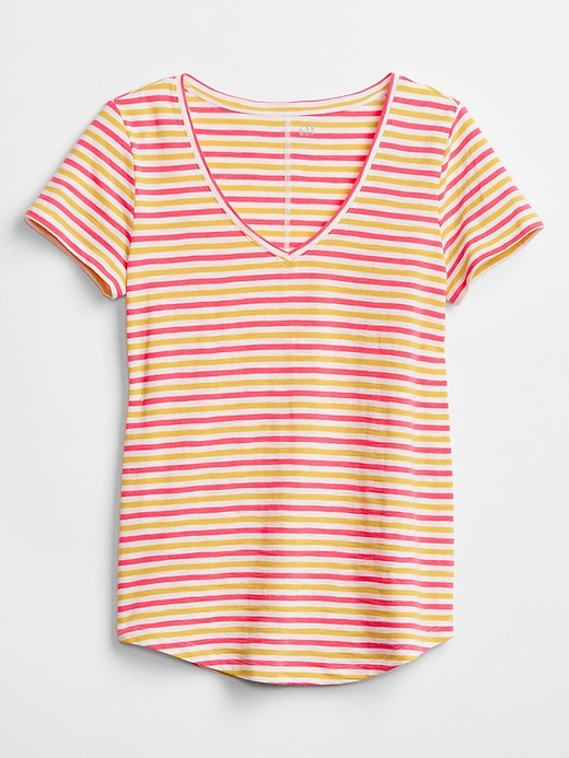 Image number 2 showing, Easy Stripe V-Neck T-Shirt in Slub