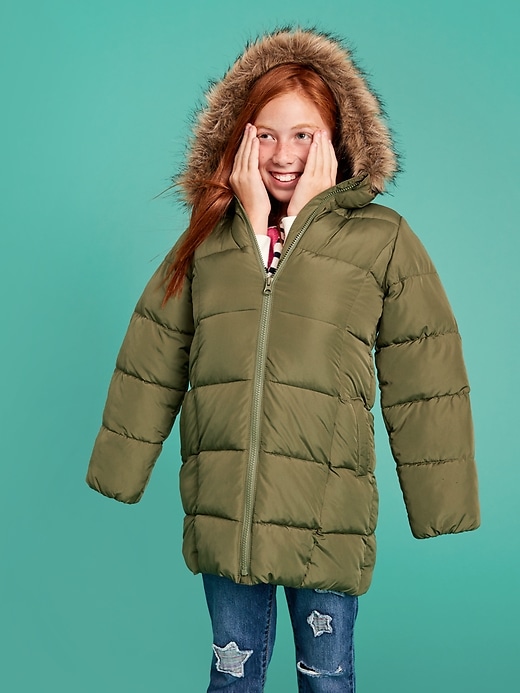 Image number 1 showing, Kids Warmest Long Puffer Jacket
