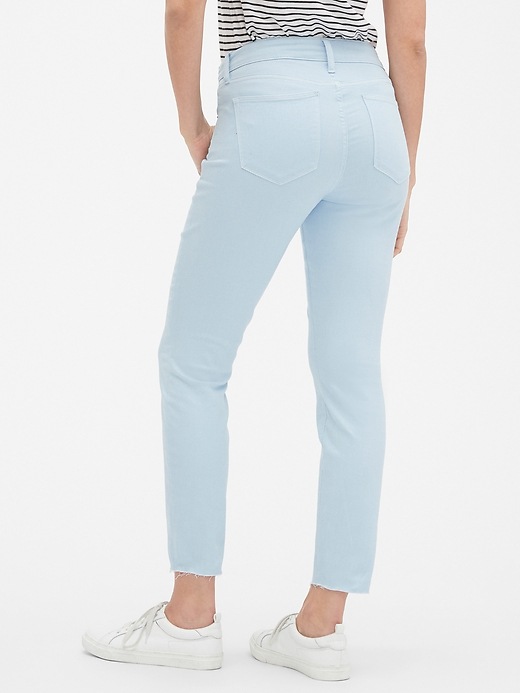 Mid Rise Curvy Legging Skimmer Jeans with Raw Hem Gap Factory