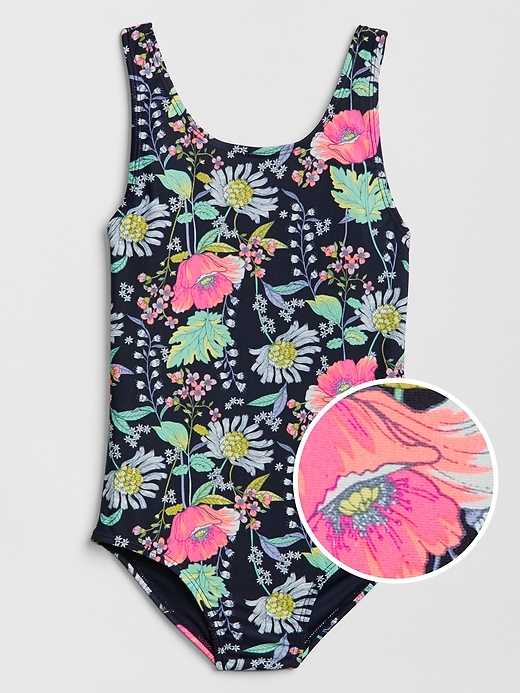 Image number 1 showing, Kids Floral Swim One-Piece