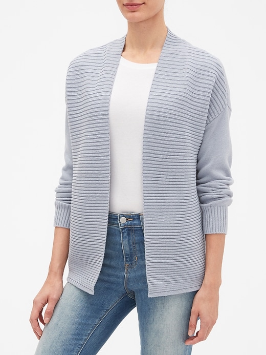 トップス FRONT MIX BOX CARDIGAN / TIME IS ON Orange & Black