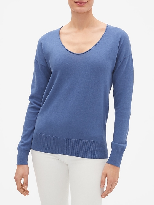 Image number 5 showing, Drop-Shoulder V-Neck Sweater