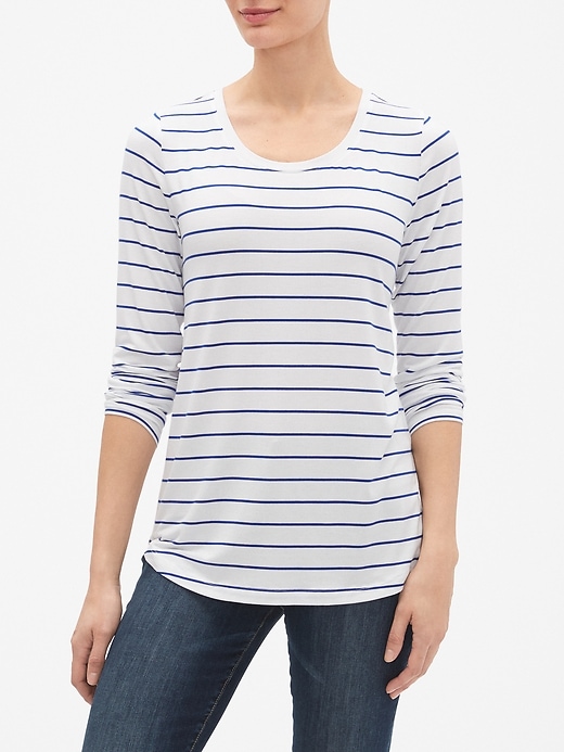 Image number 3 showing, Luxe Stripe Long-Sleeve T-Shirt