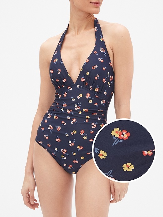 View large product image 1 of 3. Halter Swim One-Piece