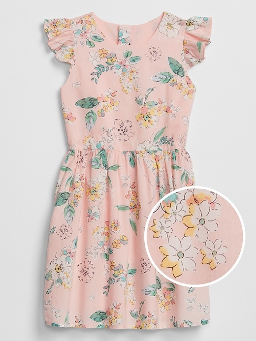 Image number 1 showing, Kids Floral Flutter Dress