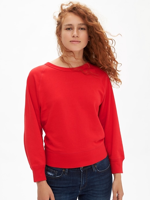 Image number 1 showing, Crewneck Pullover Sweatshirt in French Terry