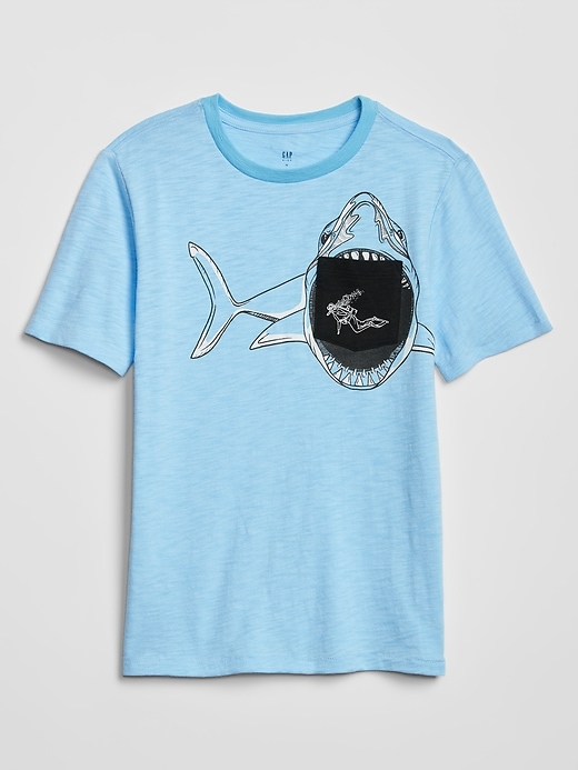 View large product image 1 of 1. Kids Graphic Pocket T-Shirt in Slub Jersey