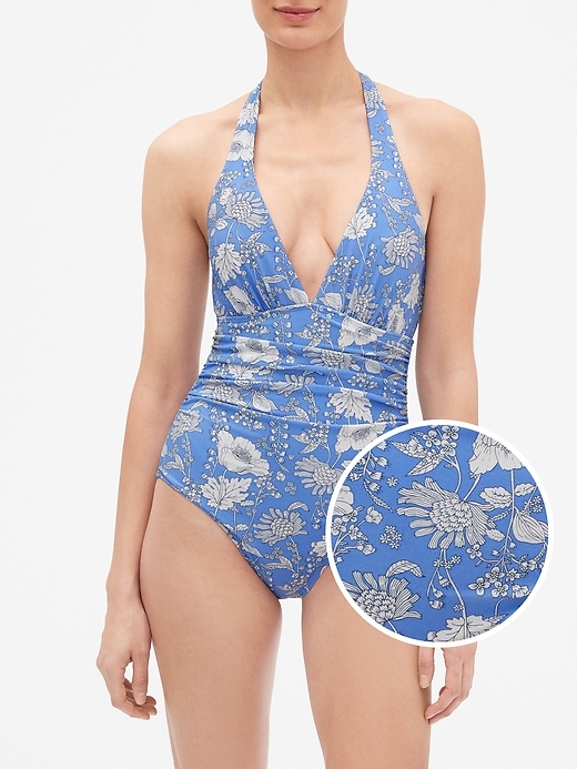 View large product image 1 of 1. Halter Swim One-Piece