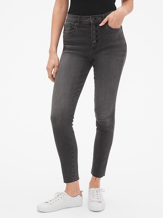 Image number 1 showing, High Rise Legging Skimmer Jeans with Button Fly