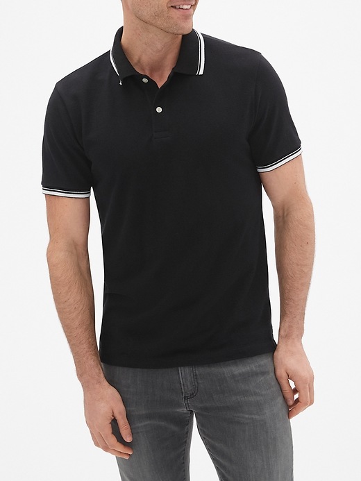 Image number 1 showing, Tipped Pique Polo