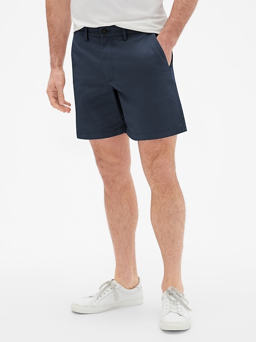 View large product image 1 of 1. 7" Lived-In Khaki Shorts with GapFlex