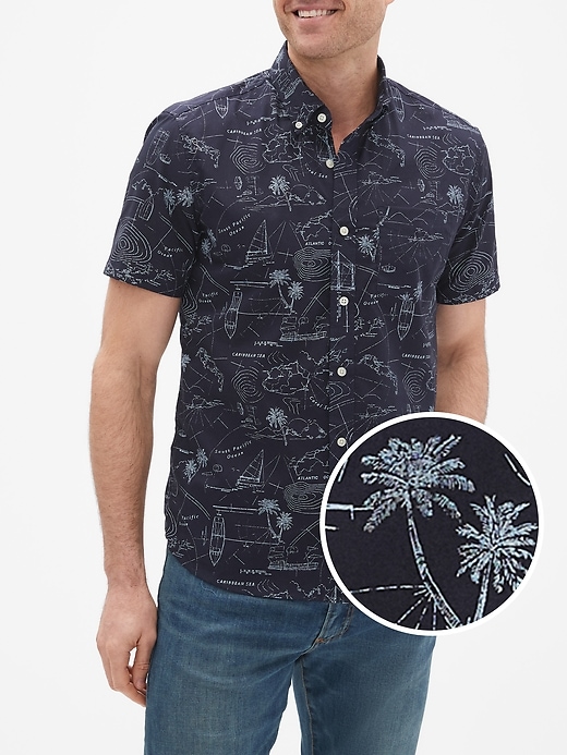 View large product image 1 of 1. Short Sleeve Shirt in Poplin