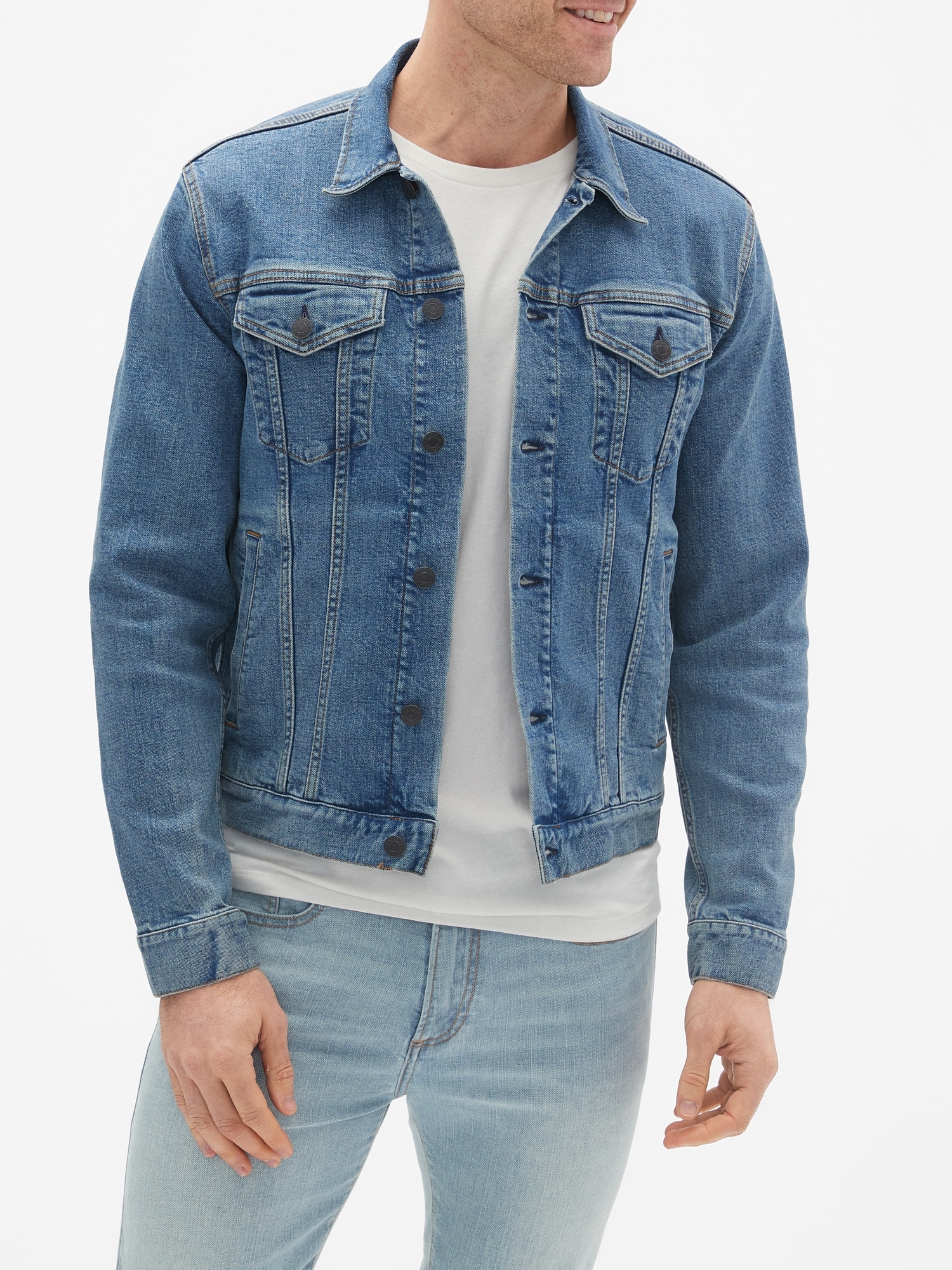 blue casual jacket
