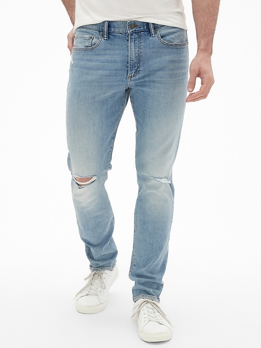 Image number 1 showing, Skinny Fit Jeans in Distressed with GapFlex