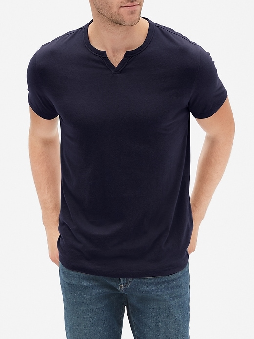 View large product image 1 of 1. Short Sleeve Notch T-Shirt
