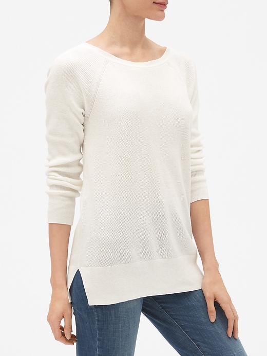 View large product image 1 of 1. Raglan Boatneck Sweater Tunic