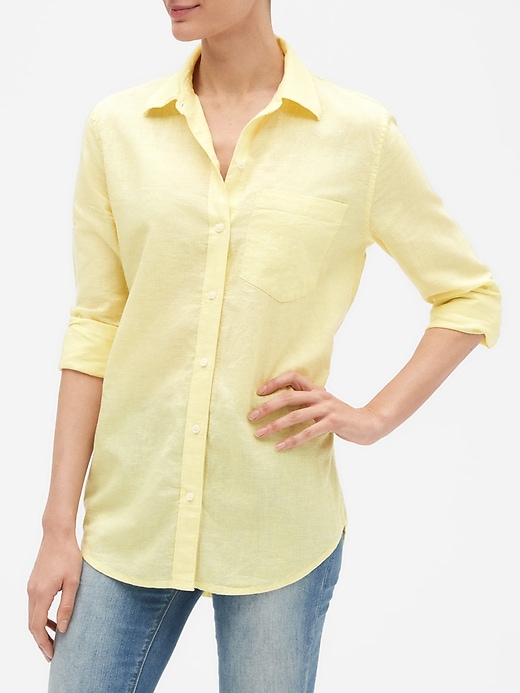 Image number 4 showing, Boyfriend Shirt in Linen Cotton