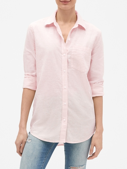 Image number 3 showing, Boyfriend Shirt in Linen Cotton
