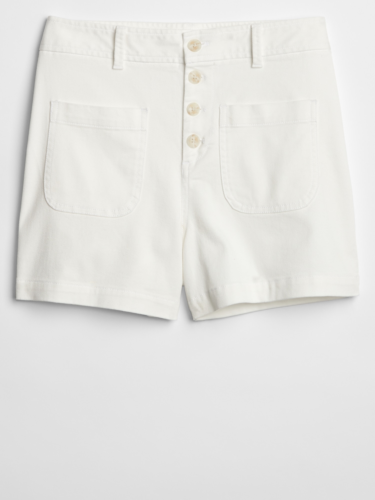 high rise button fly shorts