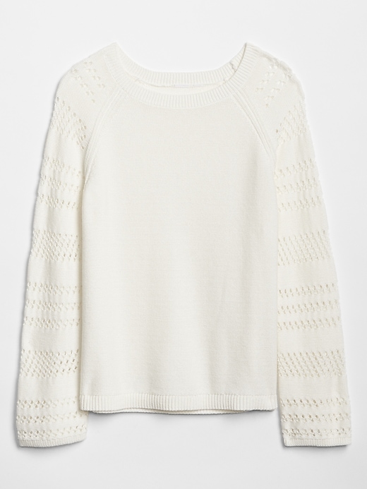 Image number 3 showing, Open-Stitch Bell-Sleeve Sweater