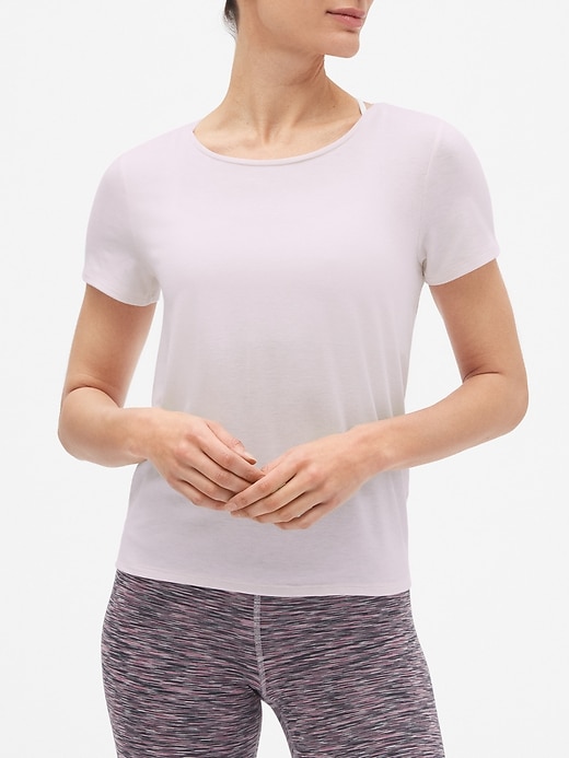 View large product image 1 of 1. GapFit Short Sleeve Open-Back T-Shirt