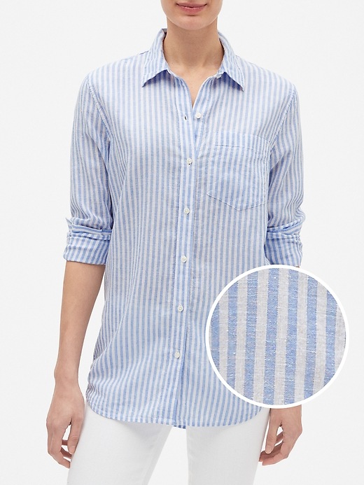 gap linen boyfriend shirt