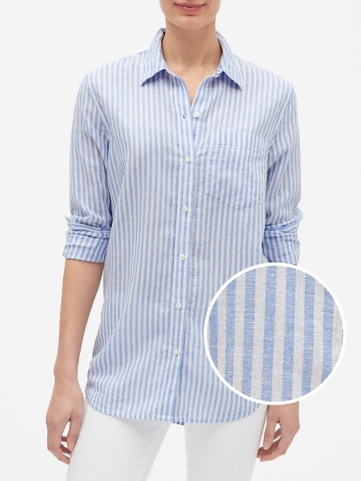 Image number 5 showing, Boyfriend Shirt in Linen Cotton