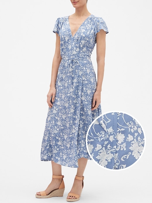 Gap midi wrap dress hotsell