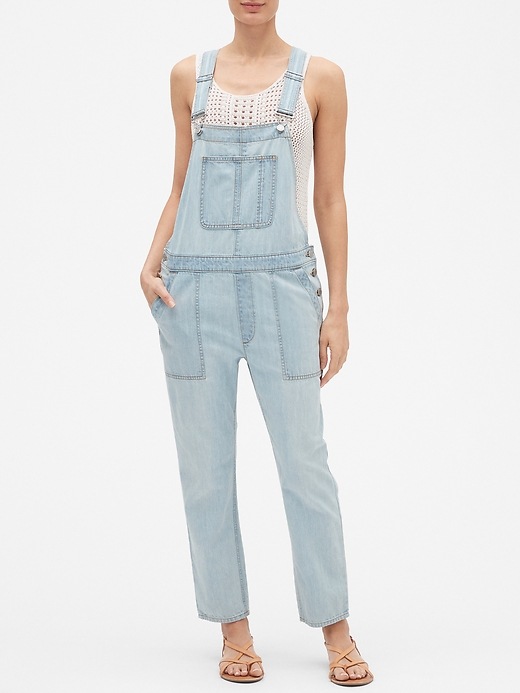 Cropped Denim Overalls Gap Factory
