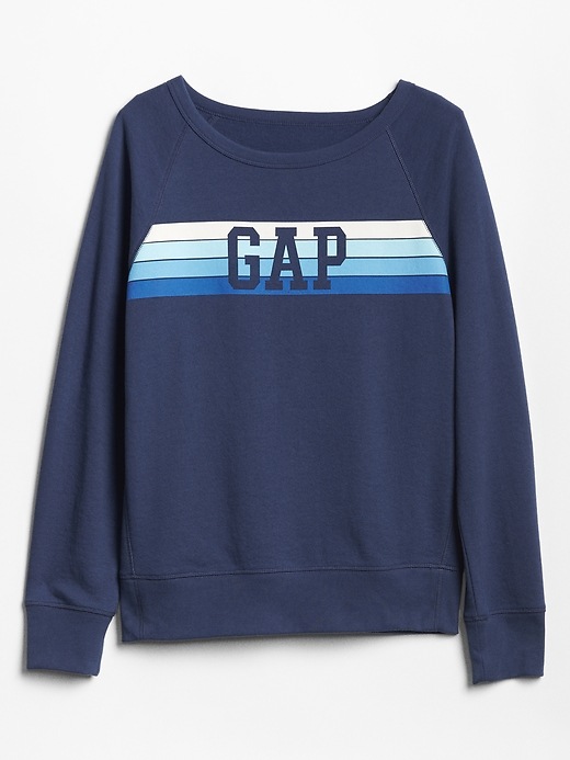 Image number 3 showing, Chest-Stripe Gap Logo Graphic Pullover Sweatshirt In French Terry