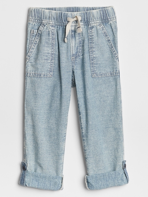 Image number 1 showing, Toddler Chambray Pull-On Pants in Slim Fit
