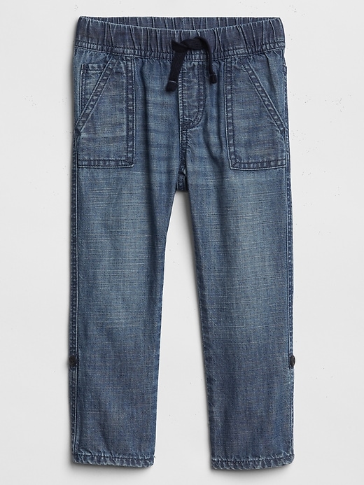 Image number 3 showing, Toddler Pull-On Roll-Up Jeans