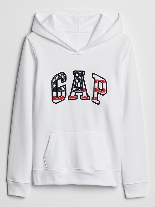 Image number 3 showing, Flag Gap Logo Pullover Hoodie Sweatshirt In Fleece
