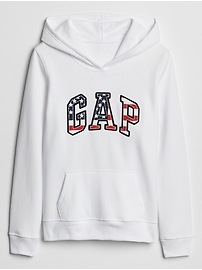 Flag Gap Logo Pullover Hoodie Sweatshirt In Fleece