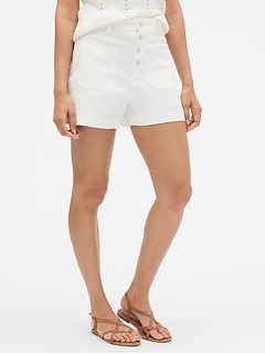 3 button high waisted shorts
