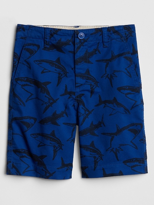 Image number 1 showing, Kids Flat Front Shorts in Twill