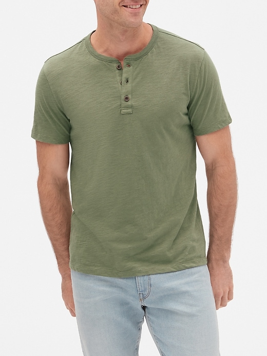 View large product image 1 of 1. Short Sleeve Henley T-Shirt
