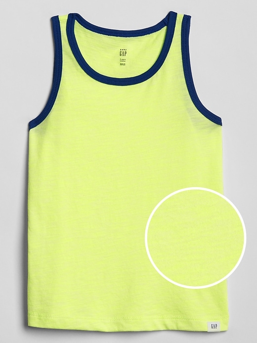 View large product image 1 of 1. Toddler Contrast-Trim Tank Top in Slub