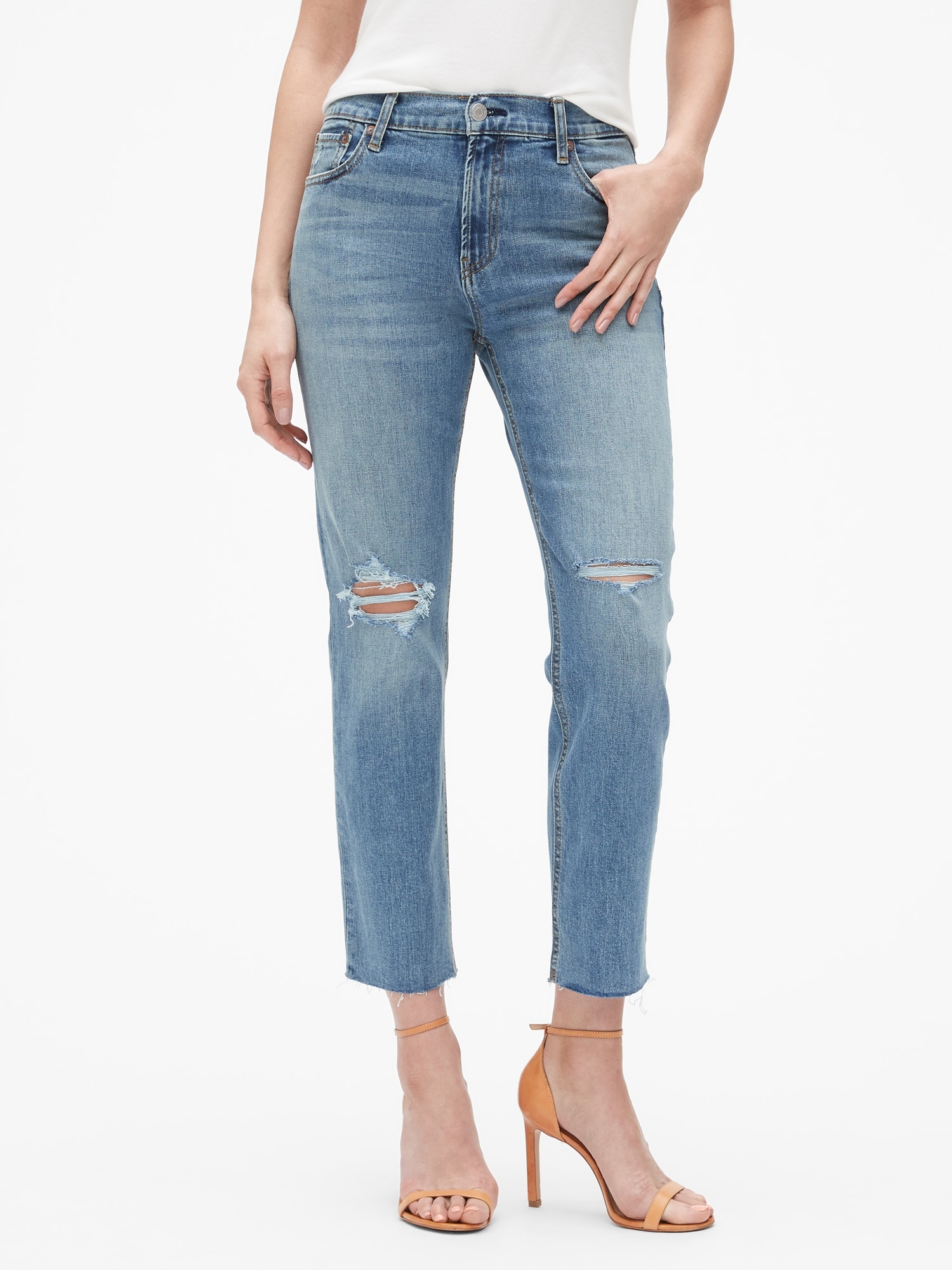 gap high rise slim straight jeans