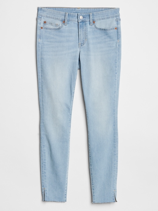 Image number 3 showing, Mid Rise 9" Legging Skimmer Jeans with Raw Hem