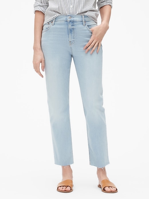 Image number 1 showing, High Rise Cheeky Straight Jeans