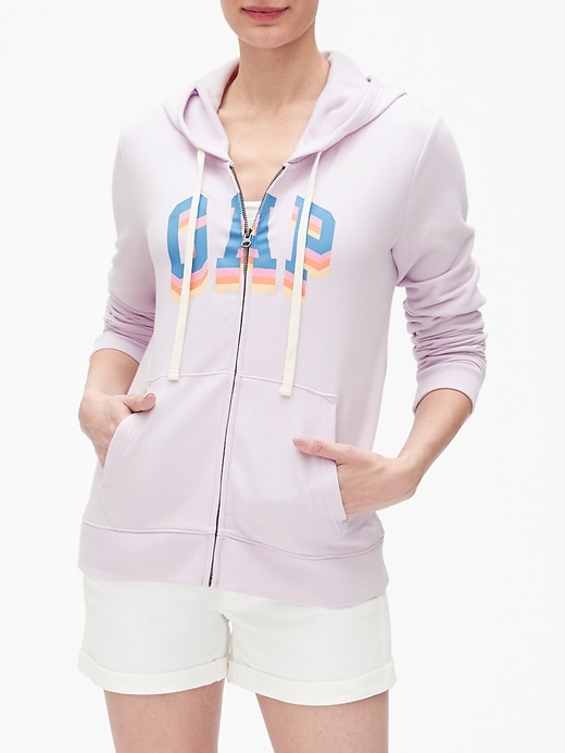 View large product image 1 of 1. Gap Logo Full-Zip Hoodie In French Terry