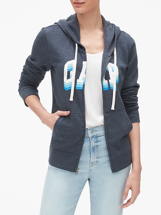 Image number 4 showing, Gap Logo Full-Zip Hoodie In French Terry